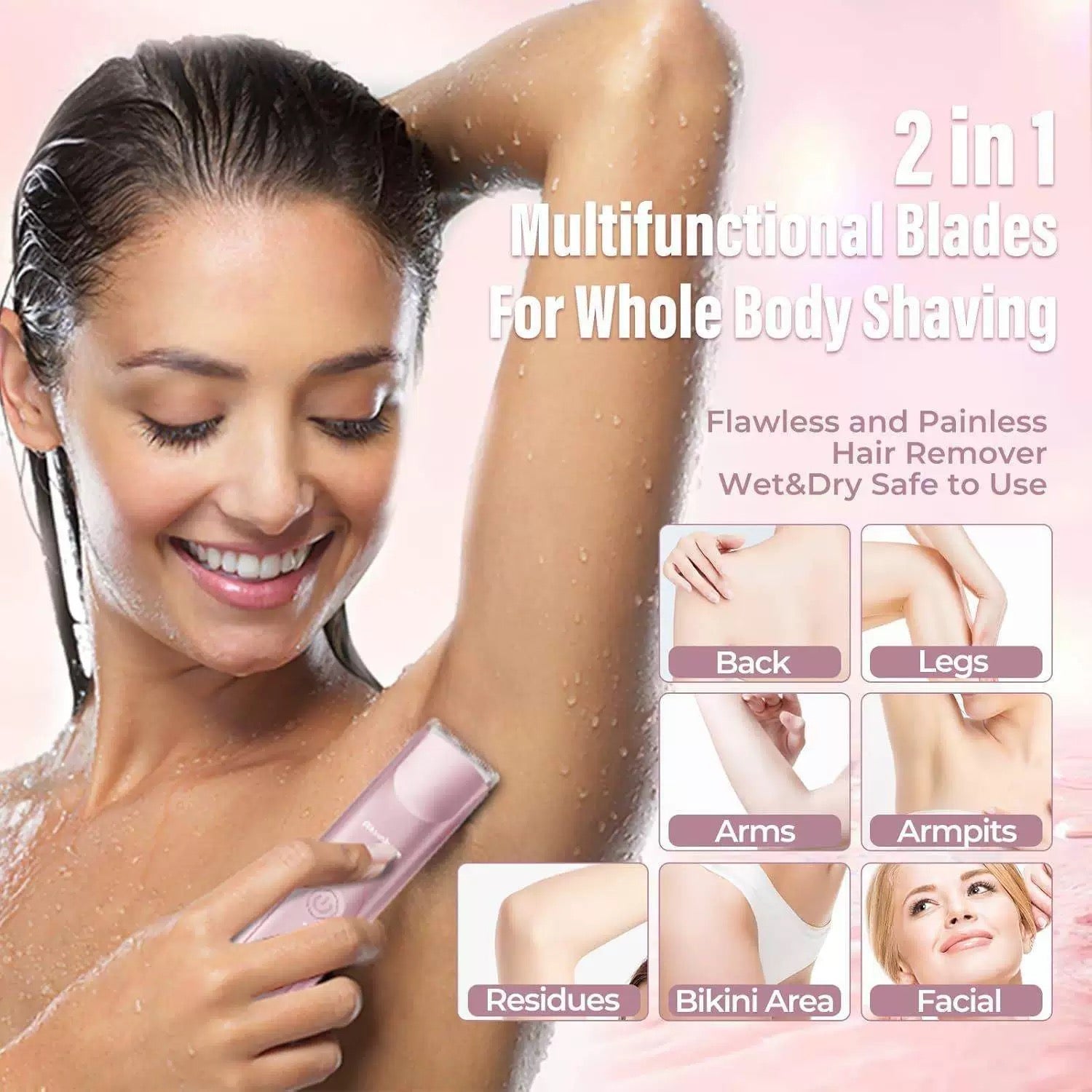 2-in-1 USB Rechargeable Hair Removal Epilator for Women