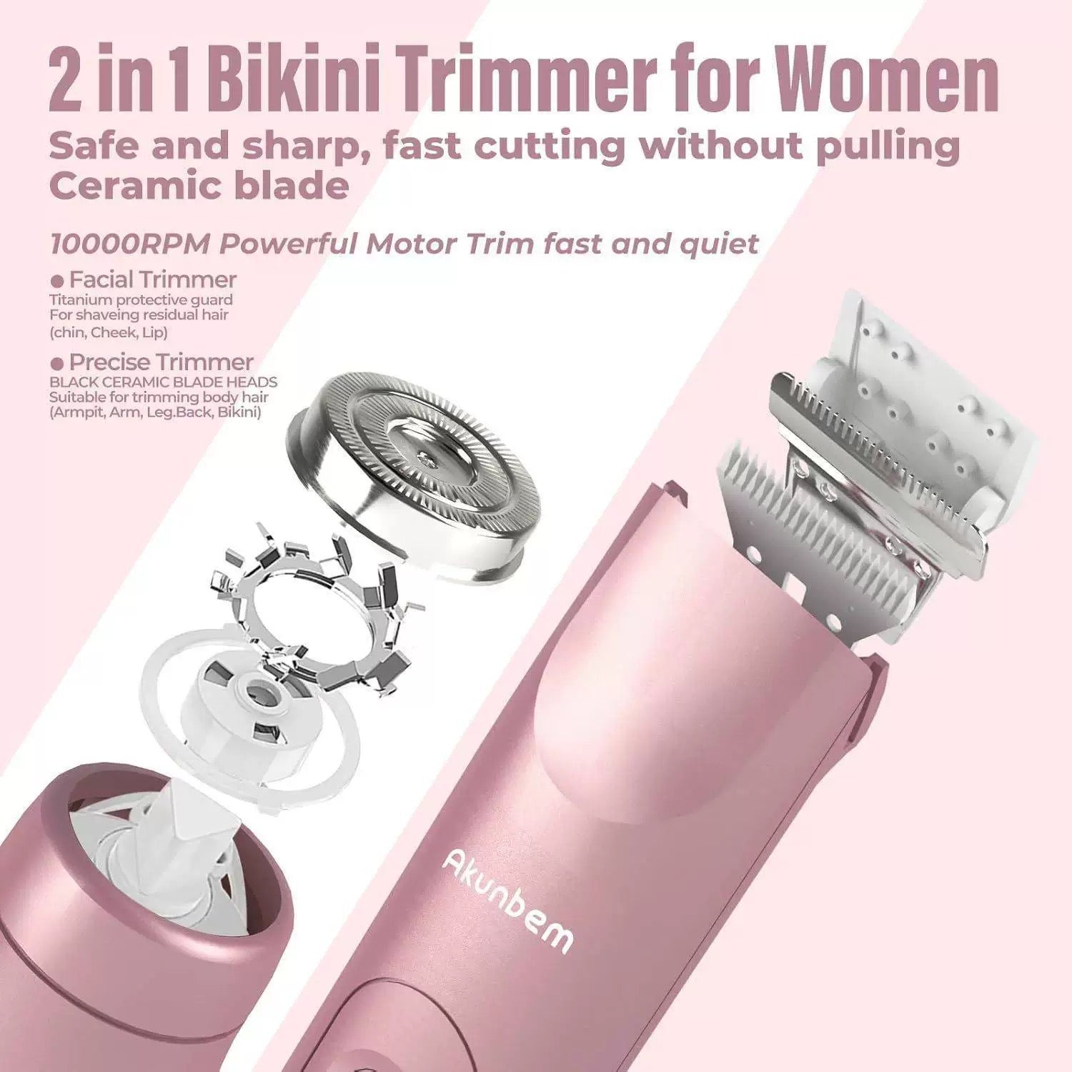 2-in-1 USB Rechargeable Hair Removal Epilator for Women