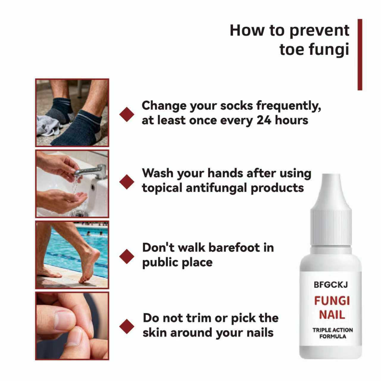 FUNGAL NAIL antibacterial nail care solution improves hangnails and nourishes cuticles.